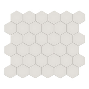 2" Architek Hexagon Light Grey Matte Glazed  Porcelain Mosaic