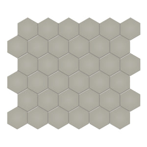 2" Architek Hexagon Taupe Matte Glazed  Porcelain Mosaic