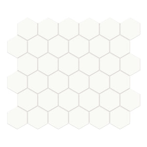 2" Architek Hexagon White Matte Glazed  Porcelain Mosaic