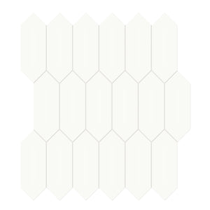 2x5 Architeck White Picket Glossy Glazed Porcelain Mosaic