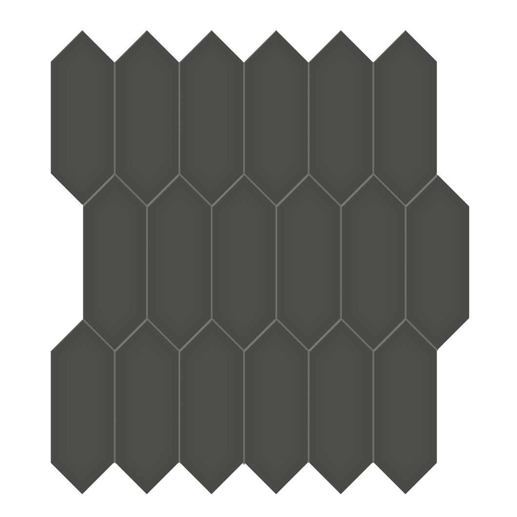 2x5 Architeck Black Picket Matte Glazed Porcelain Mosaic