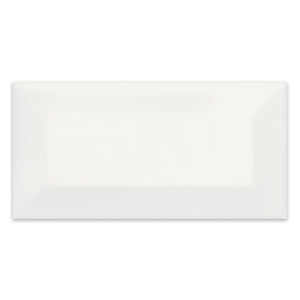 3x6 Architek White Beveled Glossy Glazed Ceramic Tile