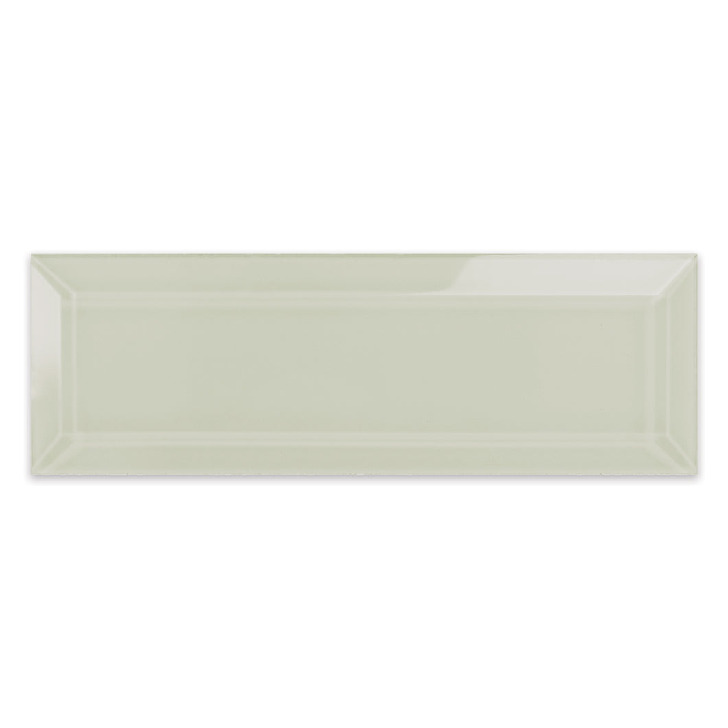 3x9 Beveled Sollenn Beige Glass Tile