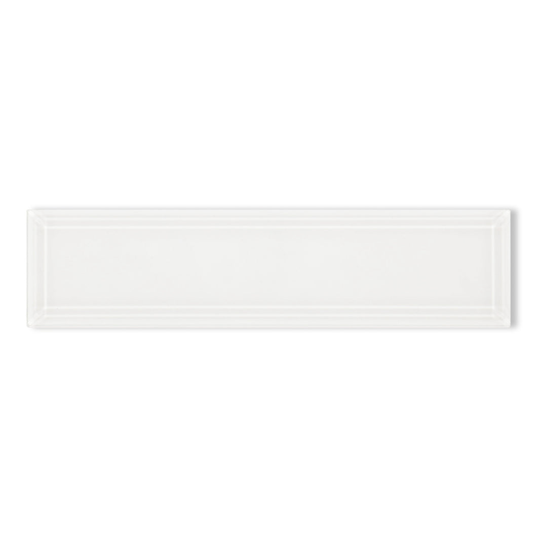 3X12 Riva Beveled Super White Glass Tile Final Sale