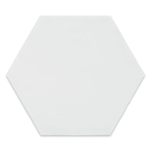 6" Ara Moda Hexagon Cloud White Glossy Pressed Glazed Ceramic Wall Tile