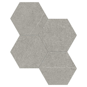 6" Bateig Hexagon Mocha Matte Porcelain Mosaic