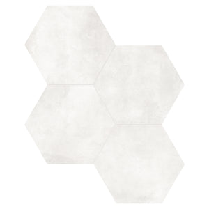 7x8 Hexagon Format Light Grey Porcelain Matte Tile