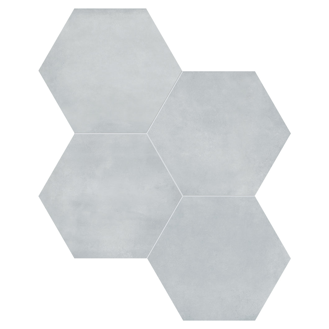 7x8 Hexagon Format Blue Porcelain Matte Tile