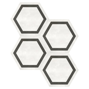 7x8 Hexagon Format Light Grey Porcelain Matte Tile