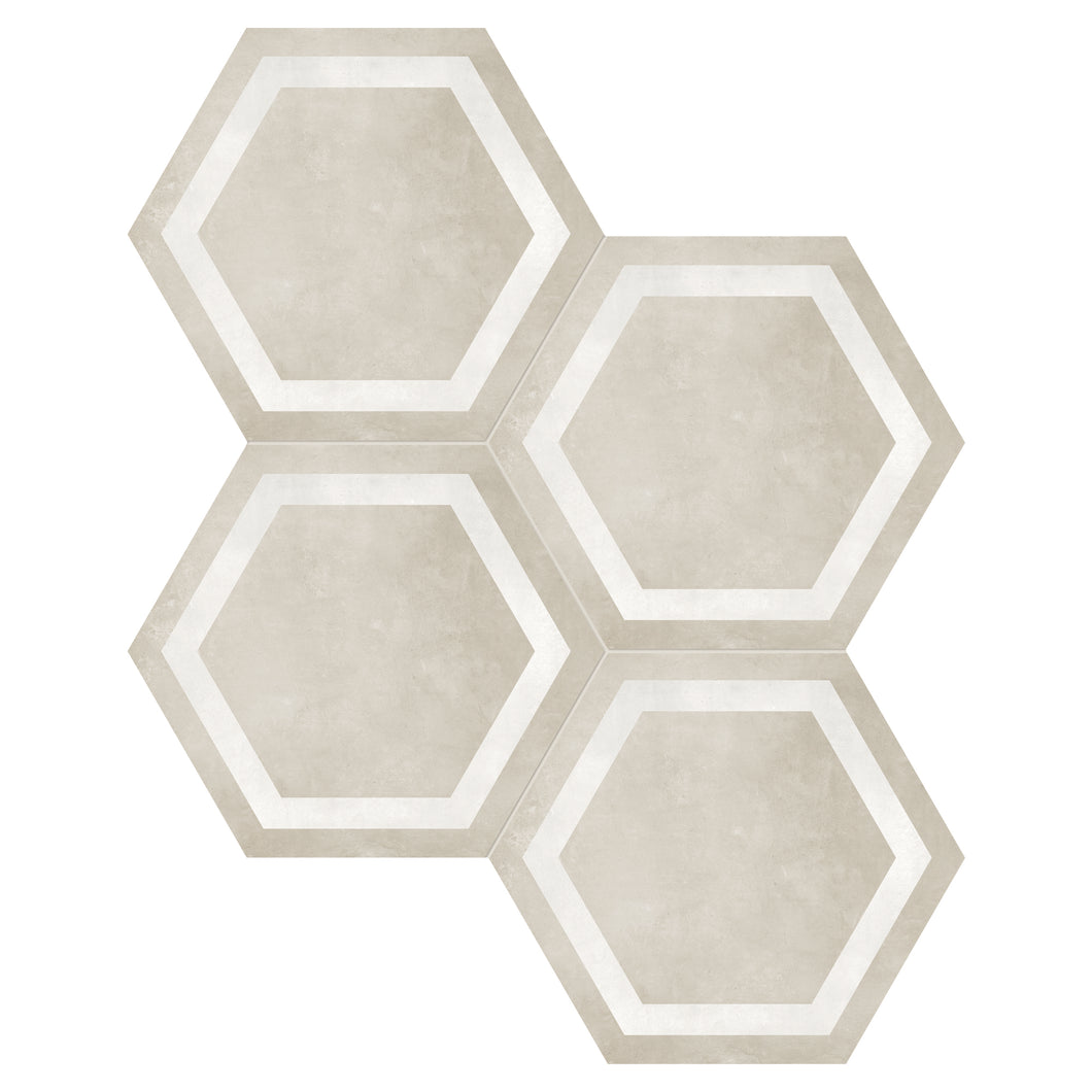 7x8 Hexagon Format Beige Porcelain Matte Tile