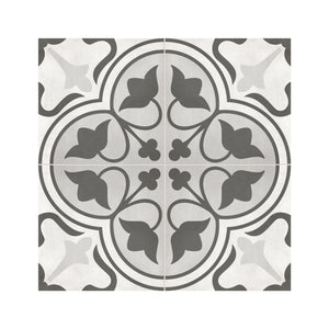 8x8 Format Clover Light Grey Porcelain Matte Tile