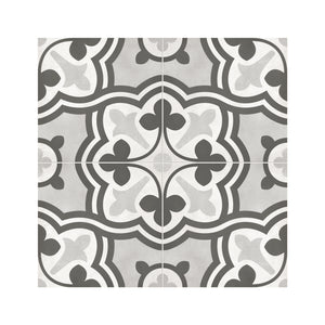 8x8 Format Baroque Light Grey Porcelain Matte Tile