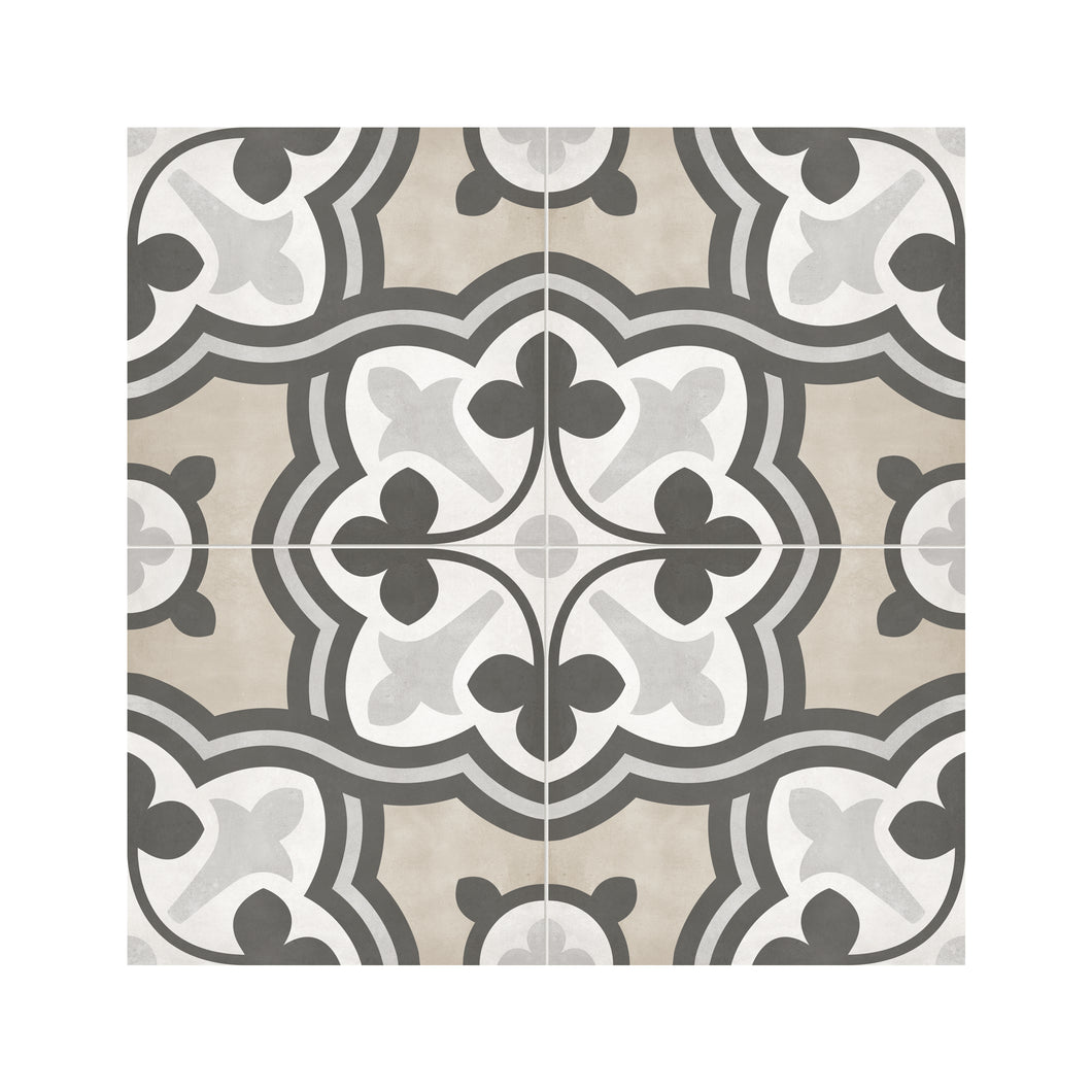 8x8 Format Baroque Beige Porcelain Matte Tile