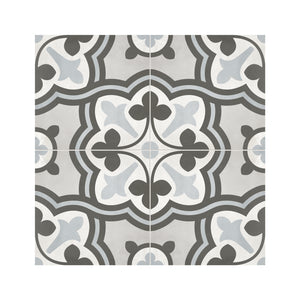 8x8 Format Baroque Light Blue Porcelain Matte Tile