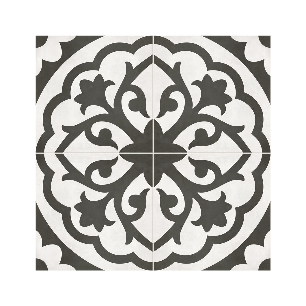 8x8 Format Lotus Monochrome Porcelain Matte Tile