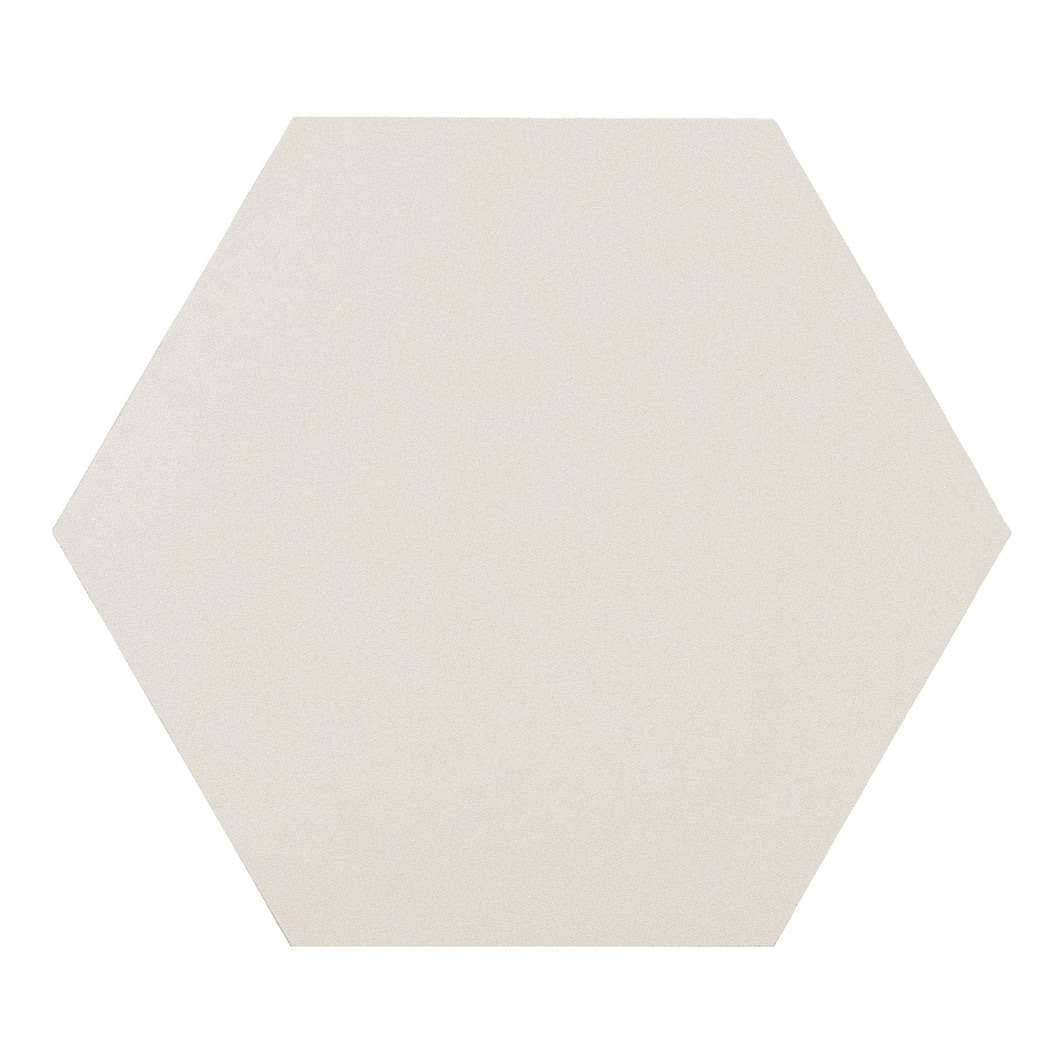 10x10 Solid Hexagon Super White Matte Porcelain Tile Final Sale