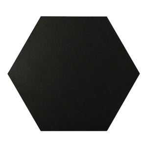 10x10 Solid Hexagon Super Black  Matte Porcelain Tile Final Sale