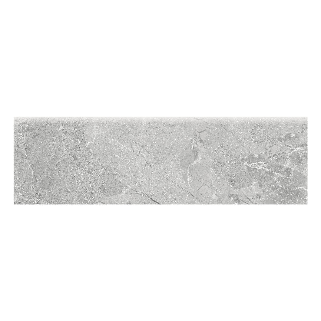 3x10 Bellera Grey Porcelain Glossy Bullnose