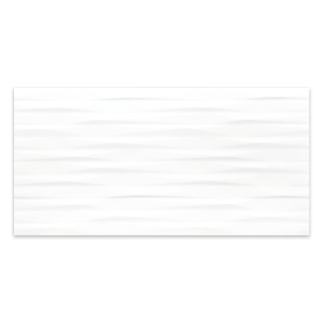 12x24 Tatta White Modulation Ceramic Glossy Tile