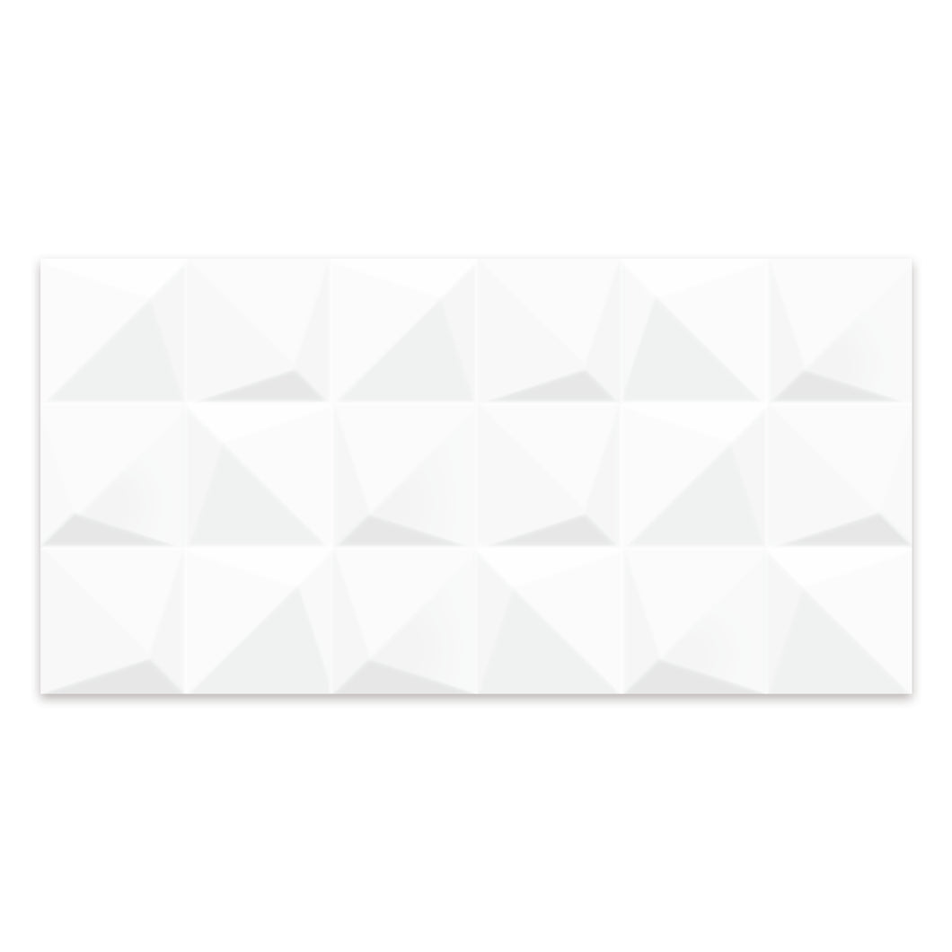 12x24 Tatta White Prizmatic Ceramic Glossy Tile