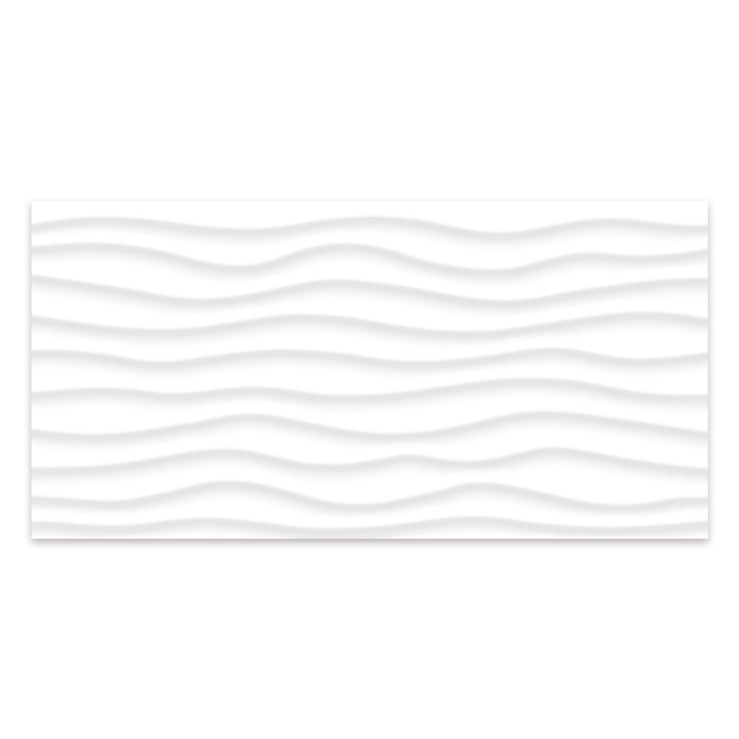 12x24 Tatta White Oblique Glossy Rectified Wall Tile