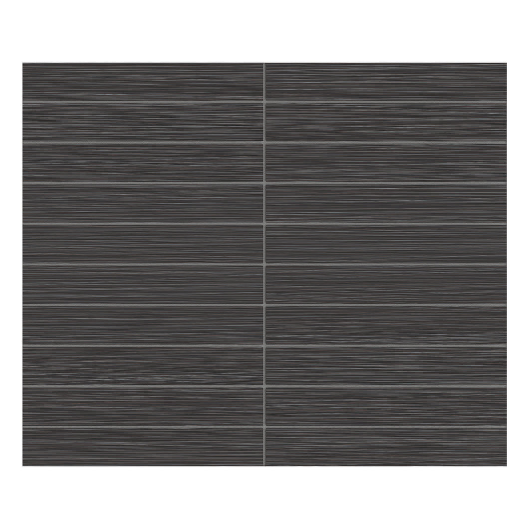 1x6 Strand Black Porcelain Matte Mosaic