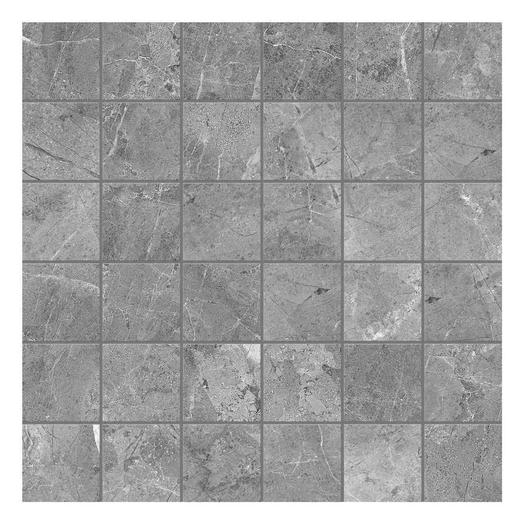 2x2 Bellera Dark Grey Porcelain Matte Mosaic