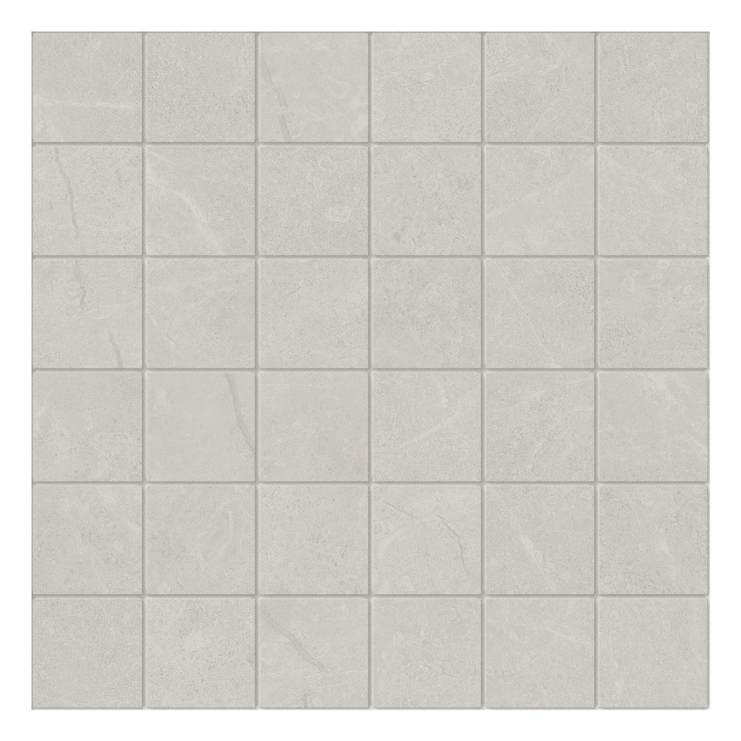 2x2 Natural Light Grey Porcelain Matte Mosaic