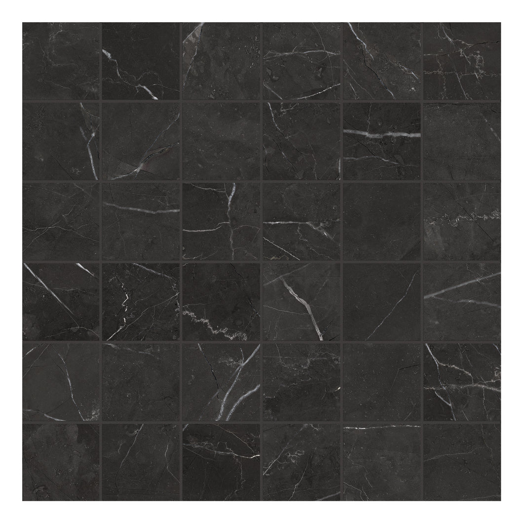 2x2 Antonella Black Night Porcelain Honed Mosaic