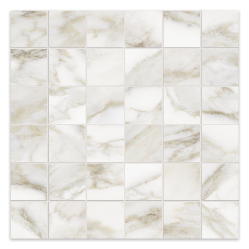 2x2 Antonella Roma Calacatta Porcelain Honed Mosaic