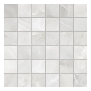 2x2 Antonella White Onyx Porcelain Honed Mosaic