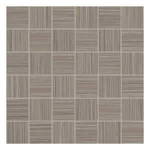 2x2 Strand Dark Beige Porcelain Matte Mosaic