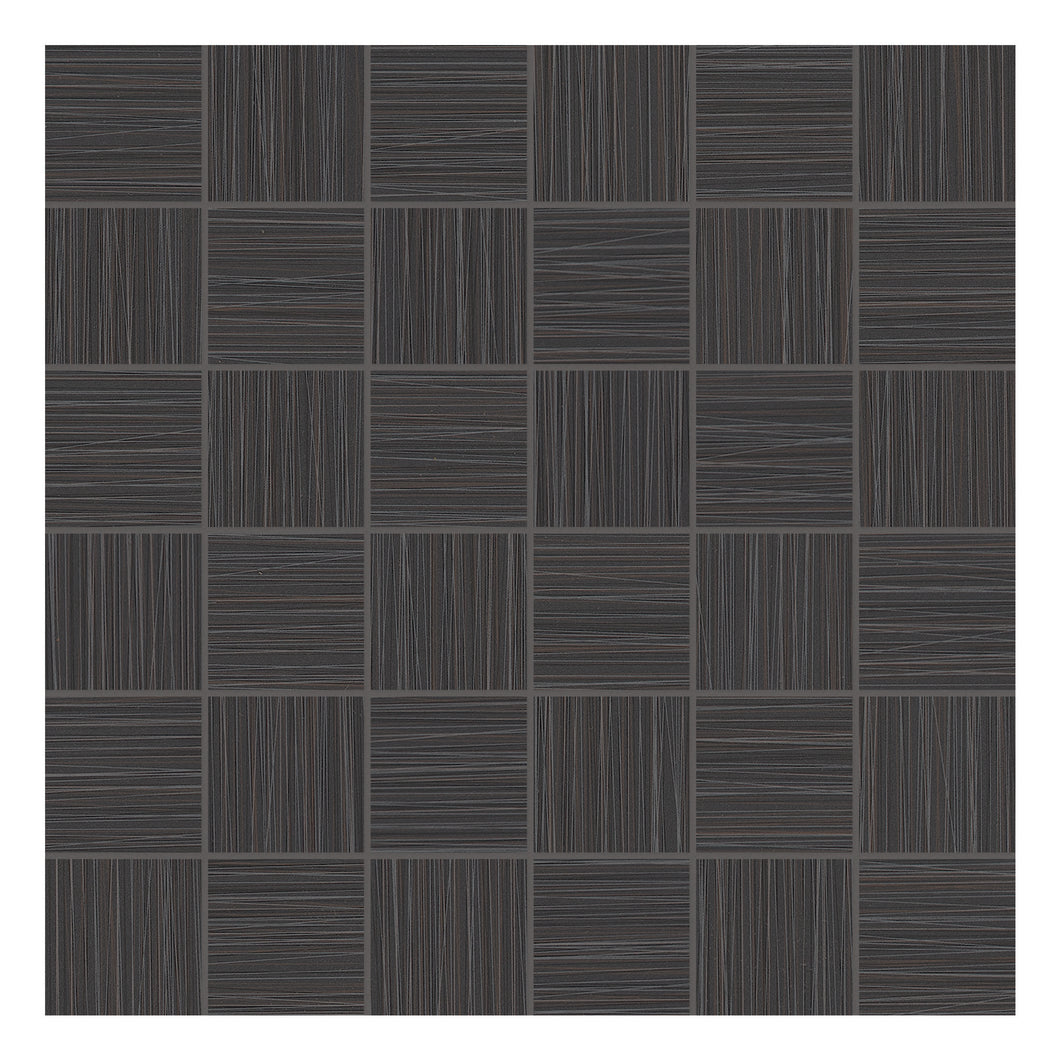 2x2 Strand Black Porcelain Matte Mosaic