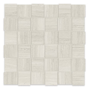 2x2 Chateau Strada Ash Basketweave Polished Glazed Porcelain Mosaic