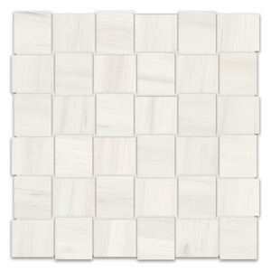 2x2 Chateau Suave Bianco Basketweave Matte Glazed Porcelain Mosaic