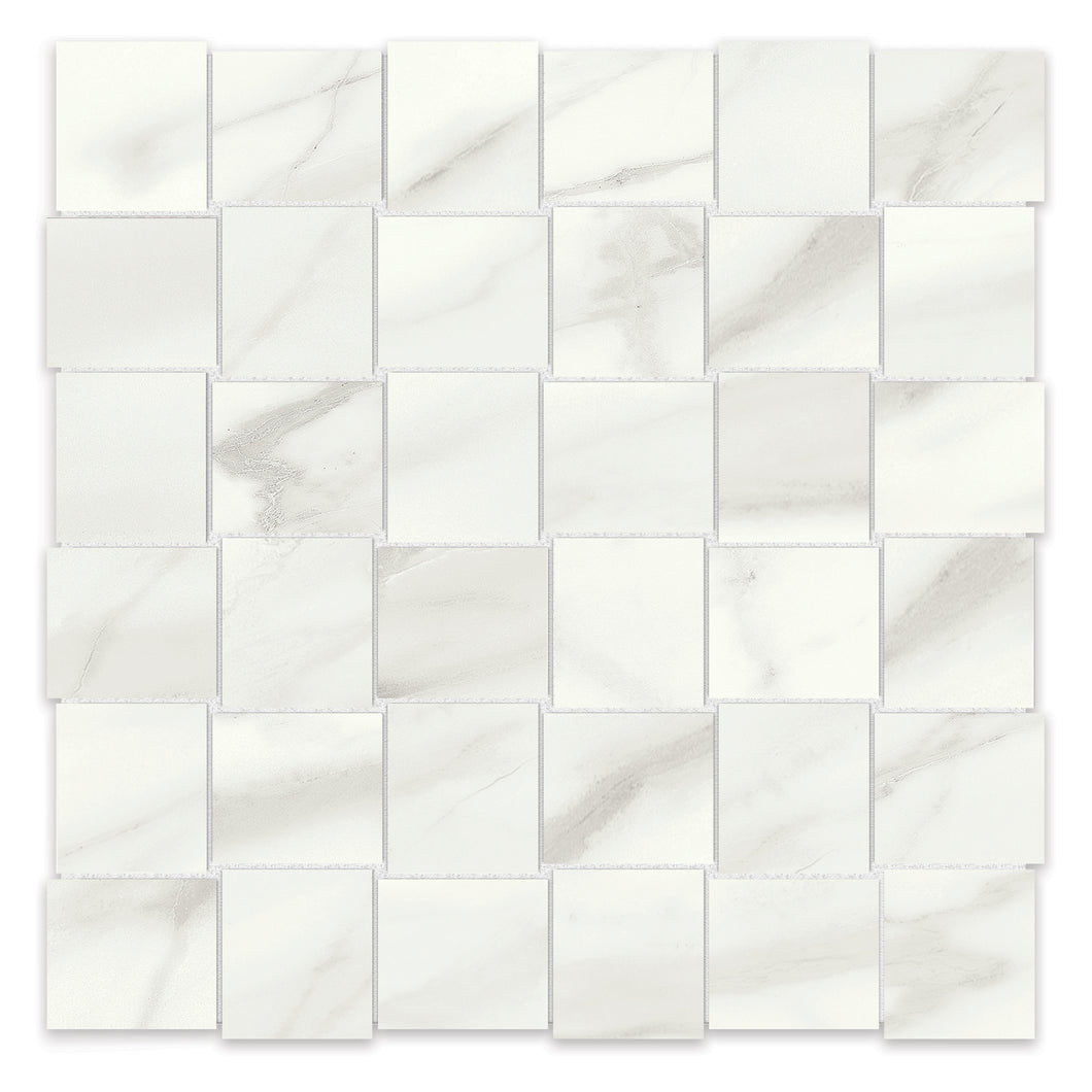 2x2 Basketweave Chateau Volakas Porcelain Matte Mosaic