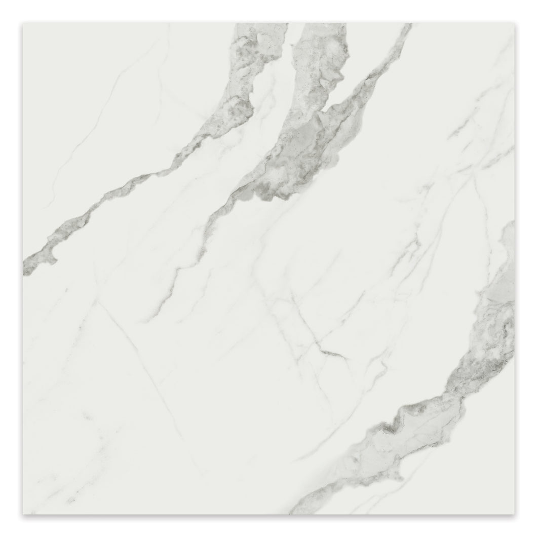 24x24 Chateau Statuario Venato Polished Rectified Glazed Porcelain Tile