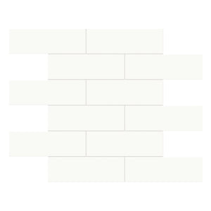 2x6 Architek White Brick Glossy Glazed Porcelain Mosaic