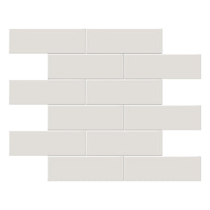 2x6 Architek Light Grey Brick Glossy Glazed Porcelain Mosaic