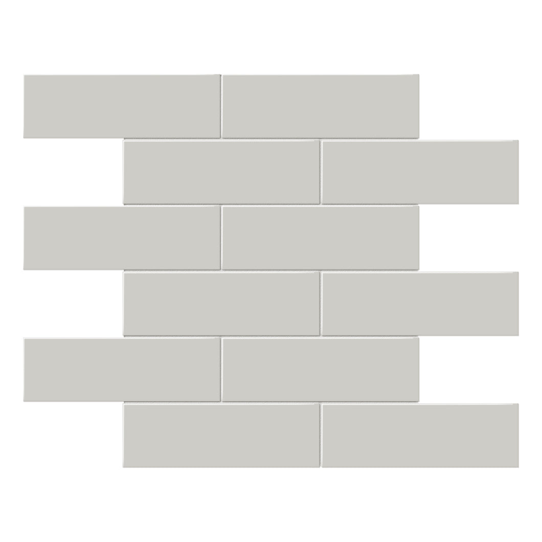 2x6 Architek Dark Grey Brick Glossy Glazed Porcelain Mosaic