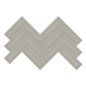 2x6 Architek Taupe Herringbone Glossy Glazed Porcelain Mosaic