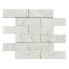 Load image into Gallery viewer, 2x6 Italian Bianco Carrara Marble Honed Mosaic
