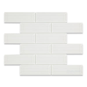 2X6 Riva Beveled Super White Glass Mosaic Final Sale