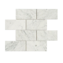 Load image into Gallery viewer, 3x6 Italian Bianco Carrara Polished Marble Mosaic
