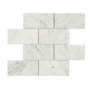 3x6 Italian Bianco Carrara Polished Marble Mosaic