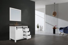 Load image into Gallery viewer, 36&quot; West Elm Vanity Set with White Cabinet, Pearl Grey Quartz Countertop, Mirror &amp; Basin
