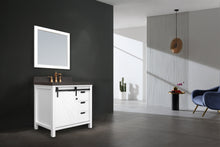 Load image into Gallery viewer, 36&quot; West Elm Vanity Set with White Cabinet, Pearl Grey Quartz Countertop, Mirror &amp; Basin
