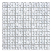 Load image into Gallery viewer, 5/8x5/8 Genesis White Glass Quartz Blend Mosaic
