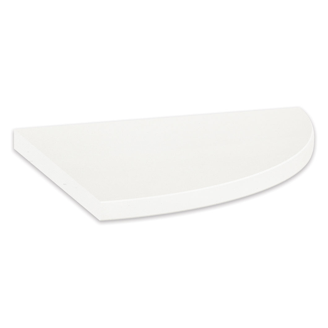 8.9 White Engineered Stone Polished Corner Shelf