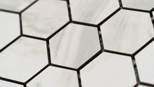 Load image into Gallery viewer, 2x2 Volakas Hexagon White Polished Porcelain Mosaic
